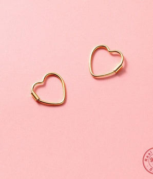 Valerie Heart Shaped Earrings / 925 Sterling Silver - Nina Kane Jewellery