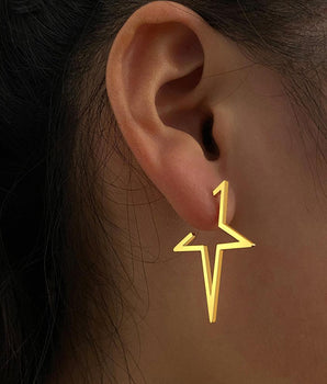 Georgia Star Shaped Hoop Earrings / Stainless Steel - Nina Kane Jewellery