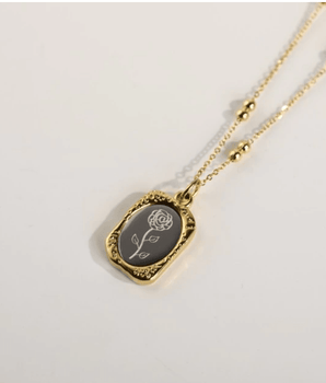 Estelle Vintage Romantics Rose Pendant / Stainless Steel - Nina Kane Jewellery