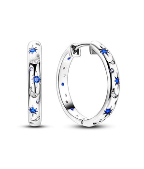 Althea Starry Sky Hoop Earrings / 925 Sterling Silver - Nina Kane Jewellery