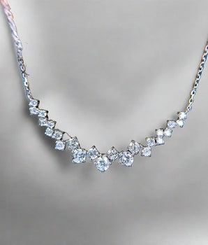 Alessia Zircon Diamond Necklace / Stainless Steel - Nina Kane Jewellery