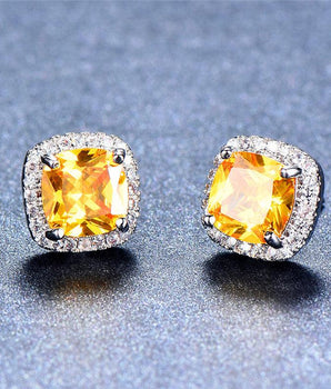 Antoinette Zircon Stud Earrings / Sterling Silver - Nina Kane Jewellery