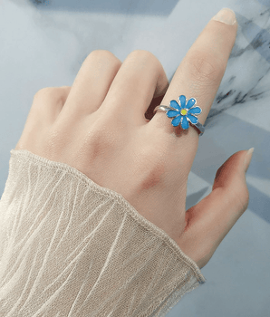 Daisy Adjustable Flower Rings / 925 Sterling Silver - Nina Kane Jewellery