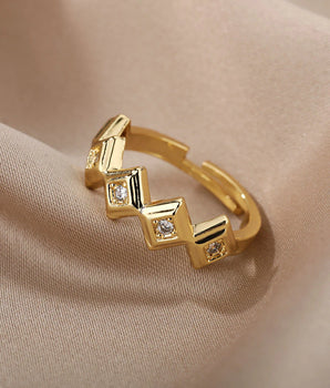 Soraya Adjustable Bijoux Zircon Ring / Stainless Steel - Nina Kane Jewellery