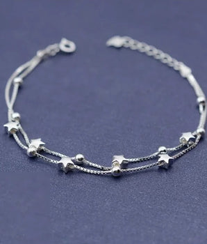 Verona Double Star Bracelet / Silver Plated - Nina Kane Jewellery