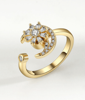 Lola Gold Flower Spinning Ring / 925 Sterling Silver - Nina Kane Jewellery