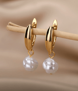 Adrianne Pearl Earrings / Stainless Steel - Nina Kane Jewellery