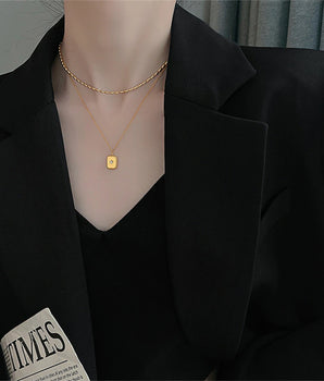 Brienne Two Layer Starburst Zircon Pendant / 18K Gold Plated - Nina Kane Jewellery