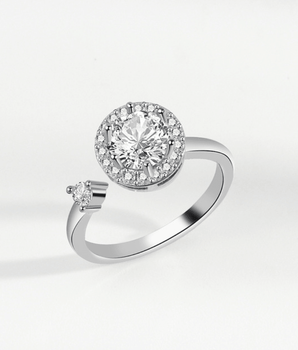 Olivia Round Diamond Spinner Ring / 925 Sterling Silver - Nina Kane Jewellery