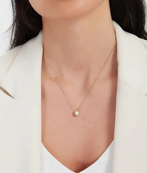 Megan Pearl Gold Necklace / Stainless Steel - Nina Kane Jewellery
