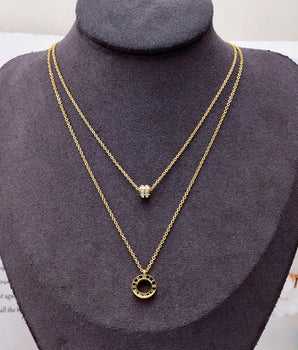 Emmeline Double Pendant Necklace / Stainless Steel - Nina Kane Jewellery