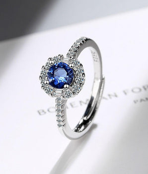 Bianca Royal Sapphire Ring / 925 Sterling Silver - Nina Kane Jewellery