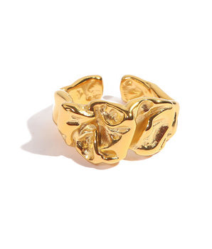 Milla Crumpled Chunky Ring / 18K Gold Plated - Nina Kane Jewellery