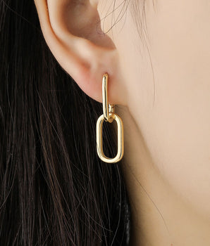 Thea Geometric Double Hoop Earrings / 925 Sterling Silver