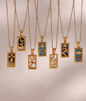Evangeline Tarot Card Pendants / Stainless Steel - Nina Kane Jewellery