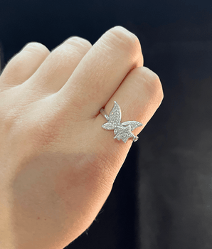 Delilah Spinning Butterfly Ring / Stainless Steel - Nina Kane Jewellery