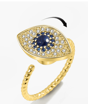 Gold Evil Eye Spinning Ring / Stainless Steel - Nina Kane Jewellery