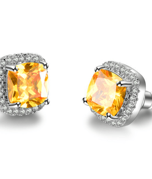 Antoinette Zircon Stud Earrings / Sterling Silver - Nina Kane Jewellery