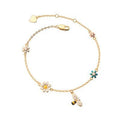 Gold Elena Bumble Bee Charm Bracelet / 925 Sterling Silver view 6