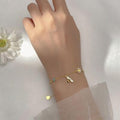 Gold Elena Bumble Bee Charm Bracelet / 925 Sterling Silver view 1