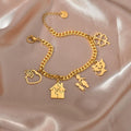 Julia Gold Charm Bracelet / Stainless Steel view 1