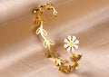 Margot Daisy Flower Bracelet / 18K Gold Plated view 1