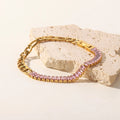 Nikita Pink Zirconia Chain Bracelet / 18K Gold Plated view 1