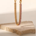 Nikita Pink Zirconia Chain Bracelet / 18K Gold Plated view 4