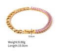 Nikita Pink Zirconia Chain Bracelet / 18K Gold Plated view 6