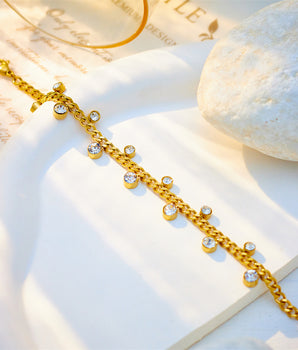 Robyn Diamond Cuban Link Chain Bracelet / Stainless Steel - Nina Kane Jewellery