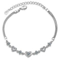 Sabine Heart Diamond Bracelet / 925 Sterling Silver view 4
