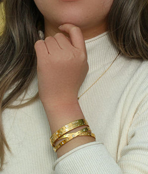 Tamara Star Studded Bangle / 18K God Plated - Nina Kane Jewellery