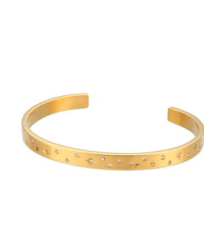 Tamara Star Studded Bangle / 18K God Plated - Nina Kane Jewellery