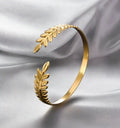 Abigail Olive Branch Bangles / Stainless Steel view 2