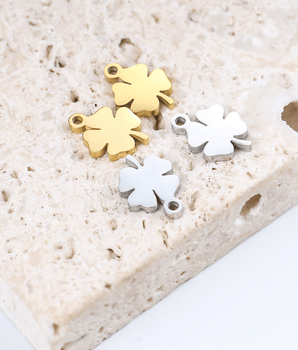 Four Leaf Clover Charms / Stainless Steel - Nina Kane Jewellery