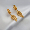 Alexandra Feather Huggie Earrings / Stainless Steel view 1