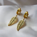 Alexandra Feather Huggie Earrings / Stainless Steel view 2