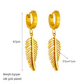 Alexandra Feather Huggie Earrings / Stainless Steel view 4