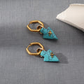 Beatrice Turquoise Bee Earrings / 18K Gold Plated view 3