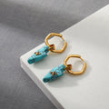 Beatrice Turquoise Bee Earrings / 18K Gold Plated view 4