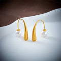 Erin Water Drop Pearl Earrings / Stainless Steel view 3
