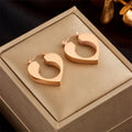Ingrid Rose Gold Heart Earrings / Stainless Steel view 1