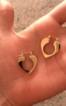 Ingrid Rose Gold Heart Earrings / Stainless Steel - Nina Kane Jewellery