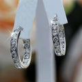 Leona Diamond Zircon Hoops / 925 Sterling Silver view 1