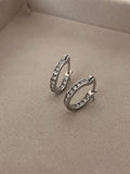 Leona Diamond Zircon Hoops / 925 Sterling Silver view 5