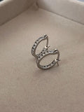 Leona Diamond Zircon Hoops / 925 Sterling Silver view 4