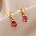 Pink Duchesina Teardrop Earrings / Stainless Steel view 2
