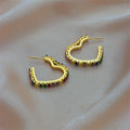 Raina Multicoloured Heart Earrings / Stainless Steel view 3