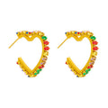 Raina Multicoloured Heart Earrings / Stainless Steel view 4