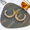 Sabrina Crystal Studded Hoop Earrings / Stainless Steel view 3